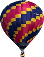 Photo of multiple balloons simultaneously floating in the air during the Annual Frisian Balloon Festival in Joure.