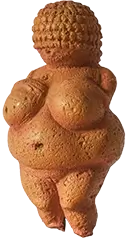 Photo of a replica of the Venus of Willendorf, a prehistoric fertility figurine, highlighting its distinctive features and artistic significance.